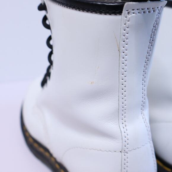 DR MARTENS 1460 Smooth Leather Lace Up Above Ankle Boots White Casual Women's 6 - Picture 4 of 14